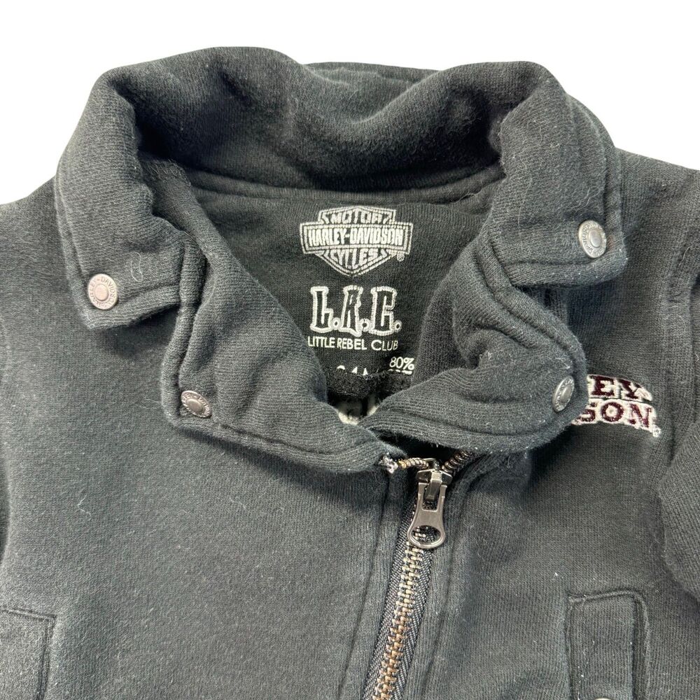 Harley Davidson Jacket Kids 24M Black Motorcycle Little Rebel Club Moto Biker - Picture 4 of 9
